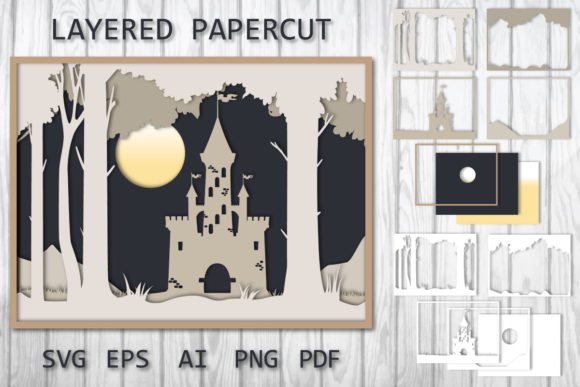 Castle Papercut: 3D SVG for Shadow Boxes