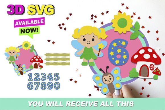 Fairy Shaker Cake Topper SVG for Birthdays