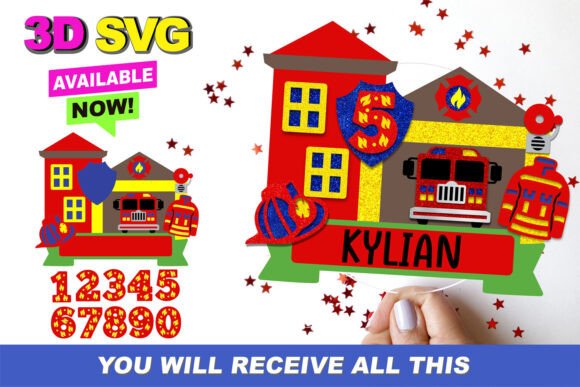 Fire Department Topper: 3D SVG Shapes