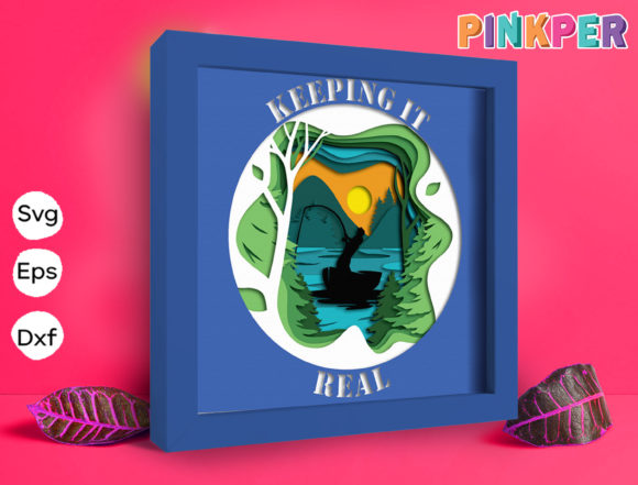 Fishing Man 3D SVG for Shadow Boxes