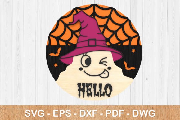 Halloween Ghost Sign 3D Svg for Autumn Laser Cutting