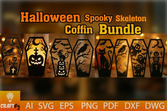 Halloween Spooky Skeleton Coffin Bundle 3D SVG Review