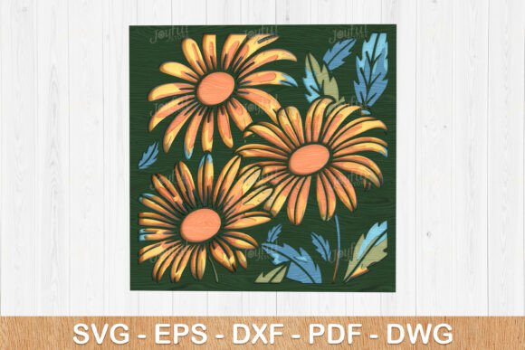 Layered Daisies Flower Wall Art 3D SVG Review