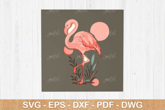 Layered Flamingo Sunset SVG Art: 3D SVG Review
