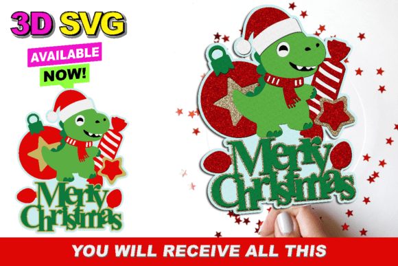 Review: Christmas Dinosaur Topper 3D SVG for Embroidery